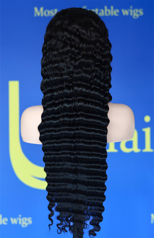 26"-40" Deepwave Natural color wig